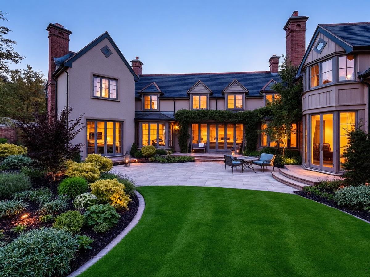 Premium landscaped garden at a luxury UK home